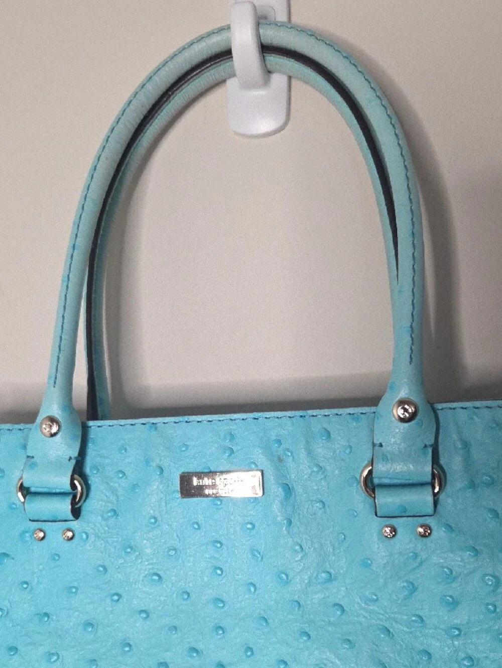 Kate Spade Ostrich Turqouise Tote Handbag